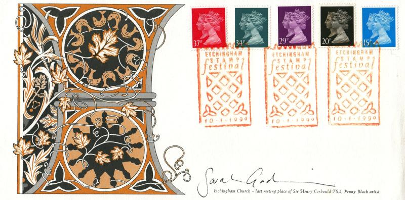 1990 (01) Penny Black (Stamps) - Etchingham Church Official - Signed by Sarah Gad