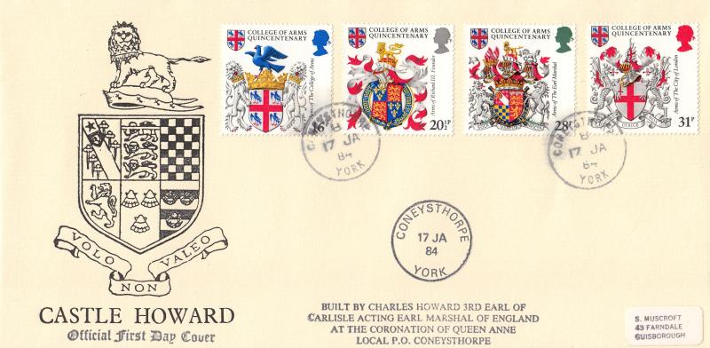 1984 (01) Heraldry - Muscroft 'Castle Howard' Cover - Coneysthorpe CDS