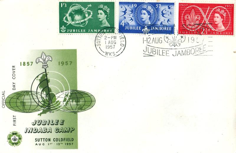 1957 (08) Scouts - Indaba Camp Cover - Jubilee Jamboree Slogan