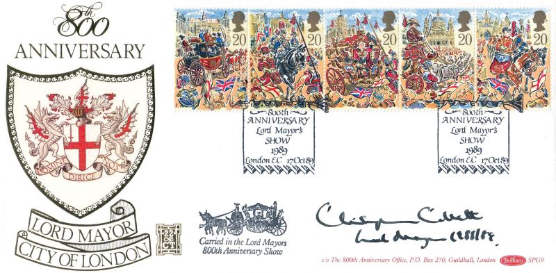 1989 (10) Lord Mayor's Show - Benham London EC SPG 9 Official - Signed by  Christopher Collet