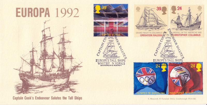 1992 (04) Europa - Stan Muscroft 'Captain Cook's Endeavour' Official
