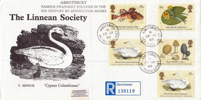 1988 (01) Linnean Society - Muscroft 'Bewick Swan' Cover - Abbotsbury CDS