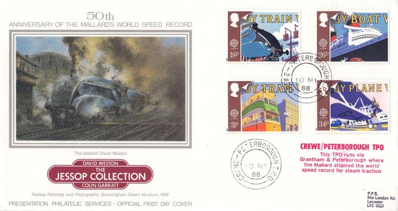 1988 (05) Transport - PPS 'The Jessop Collection' Official - Crewe-Peterborough TPO CDS