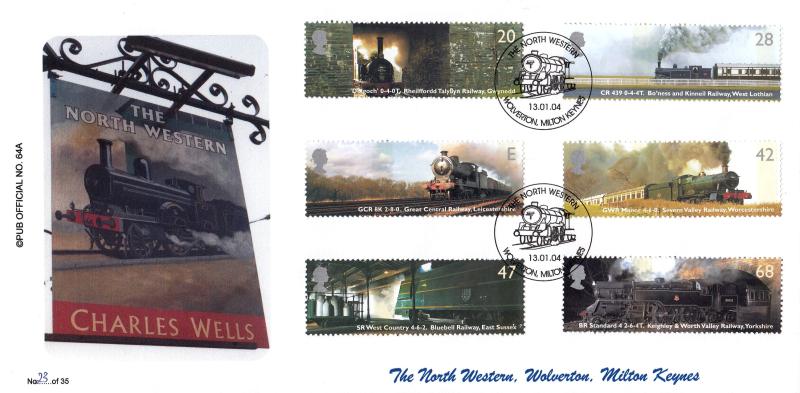 2004 (01) Classic Locomotives (Stamps) - Brazier 'Pub' (North Western Sign) Official