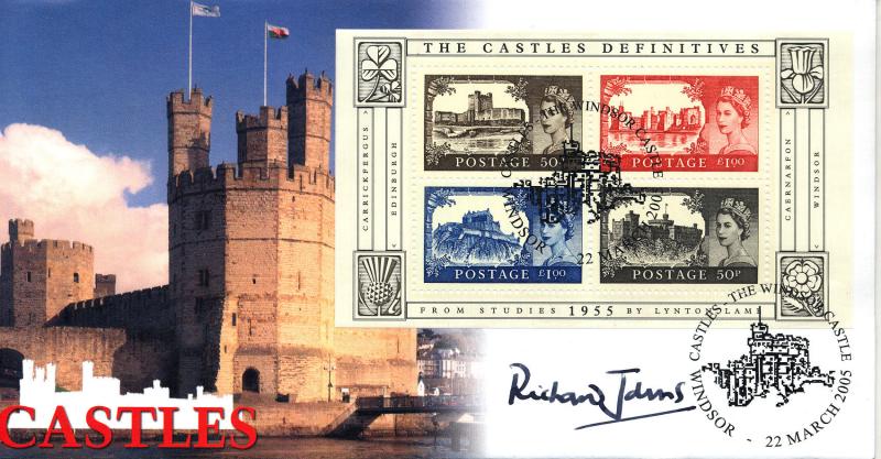 2005 (03) Castles Miniature Sheet - Steven Scott 'Windsor Castle' Official - Signed by Richard Johns