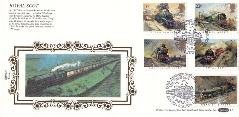 1985 (01) Famous Trains - Benham L7 'The Royal Scot, Euston Station' Official