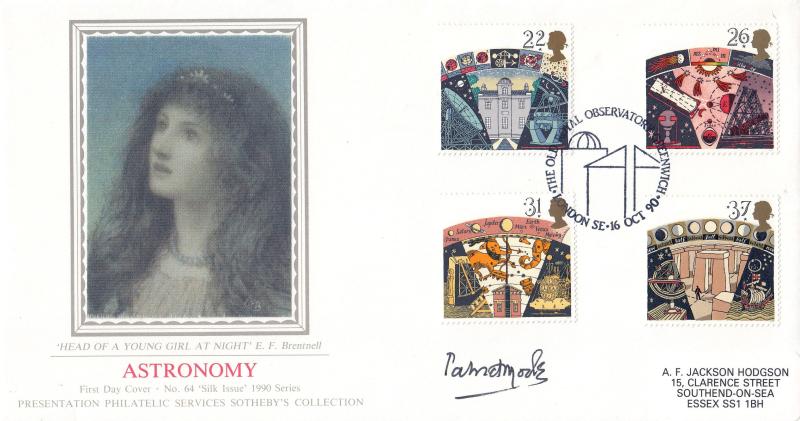 1990 (10) Astronomy - Sotheby's PPS 'Silk' - Old Royal Observatory H/S - Signed by the late Patrick Moore