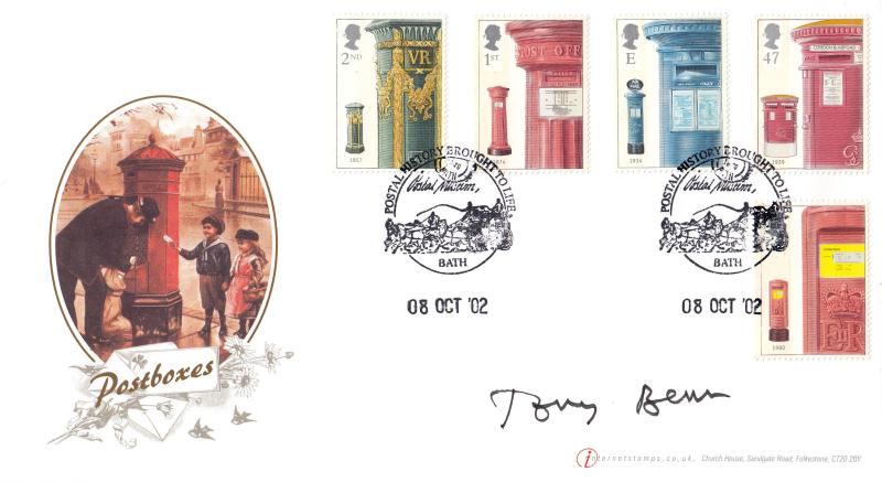 2002 (10) Post Boxes - Buckingham/Internet Bath Postal Museum Official - Signed by the late Tony Benn