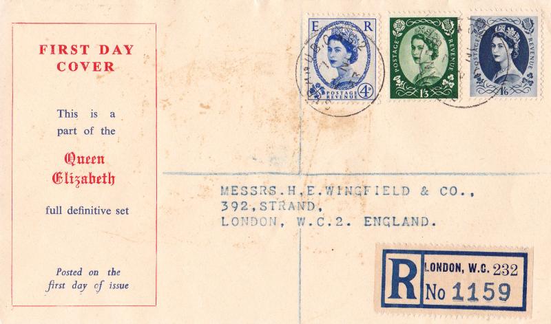 1953 (11) 4d + 1/3d + 1/6d Definitives - Illustrated - Strand BO, WC2 CDS