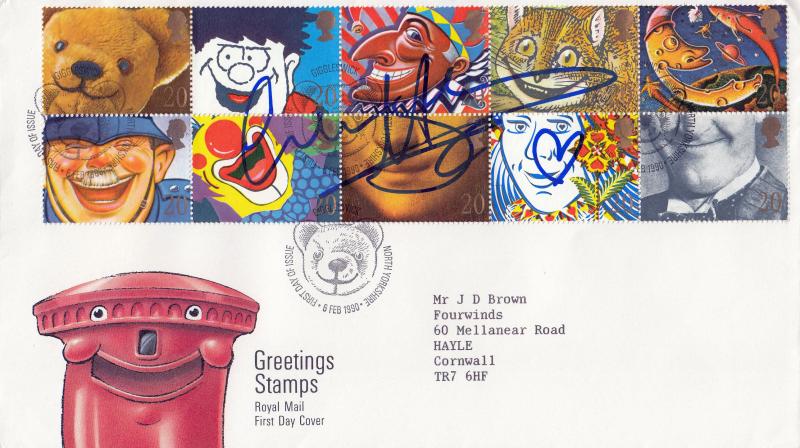 1990 (02) Greetings - RM - Giggleswick H/S - Signed by Lenny Henry