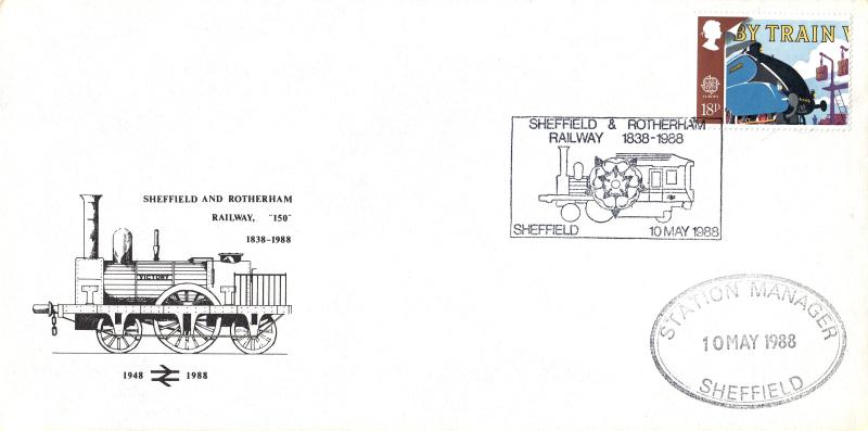 1988 (05) Transport - British Rail Sheffield & Rotherham Railway Official (s) - WITH the Station Manager's Cachet