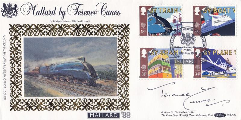 1988 (05) Transport - Benham BLCS 32 'Mallard, National Railway Museum, York' Official - Signed by Terence Cuneo