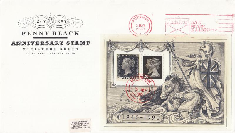 1990 (05) Penny Black (M/S) - RM - Write Now, Say It Better In A Letter Slogan