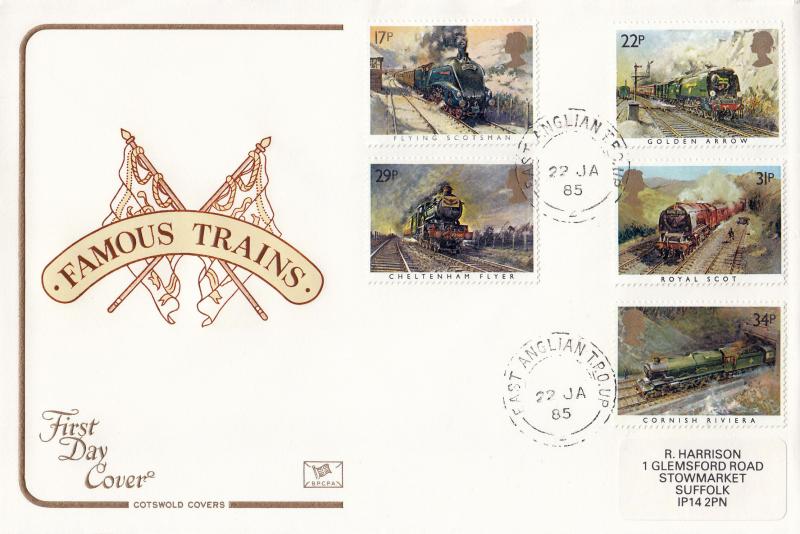 1985 (01) Famous Trains - Cotswold - East Anglian TPO UP 2 CDS