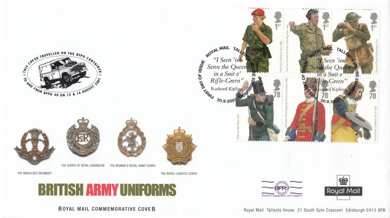 2007 (09) British Army Uniforms - BFPO/RM Joint Cover - Tallents House H/S