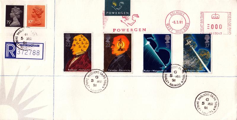 1991 (03) Scientists - Powergen Cover - Haslucks Gr, Shirley, Solihull CDS + Powergen Meter Mark