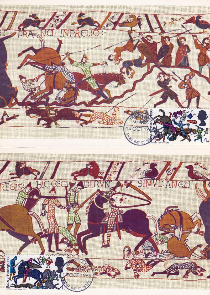 1966 (10) Battle of Hastings - Cameo Maximun Card (Set of 8) - Battle FDI
