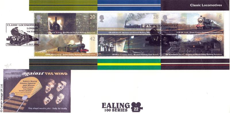 2004 (01) Classic Locomotives (M/S) - Cambridge 'Against The Wind Ealing 100 Series' London Victoria Official