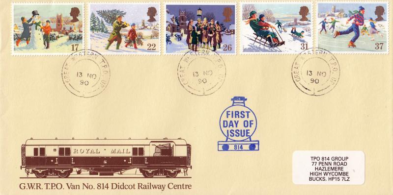 1990 (11) Christmas - GWR TPO 814 Group Cover - Great Western TPO UP 1 CDS