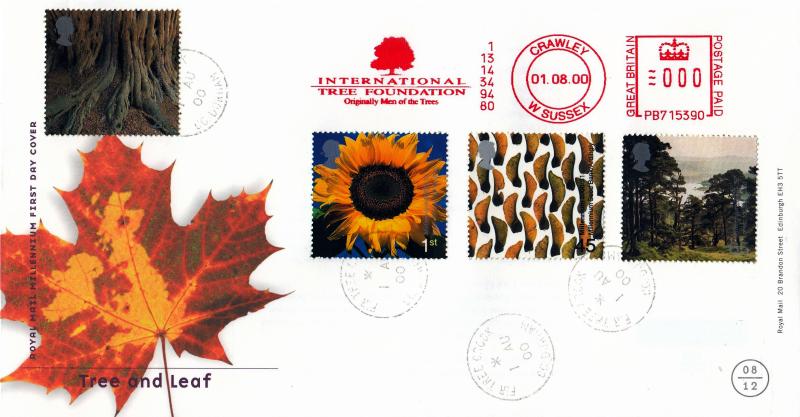 2000 (08) Tree & Leaf - RM - Fir Tree CDS + International Tree Foundation Meter Mark