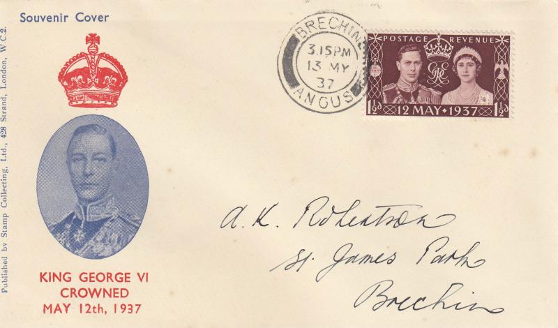 1937 (05) Coronation - Illustrated Red Text, Blue Image Cover - Brechin CDS