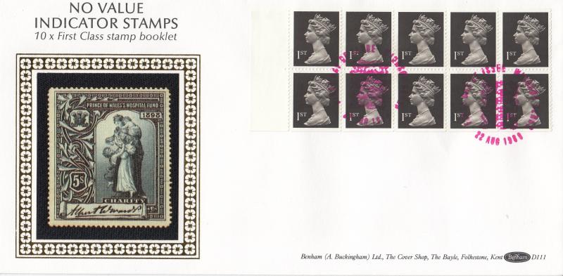 1989 (08) 10 x 1st Class Booklet - Benham D111 - Windsor (3 Lions) H/S