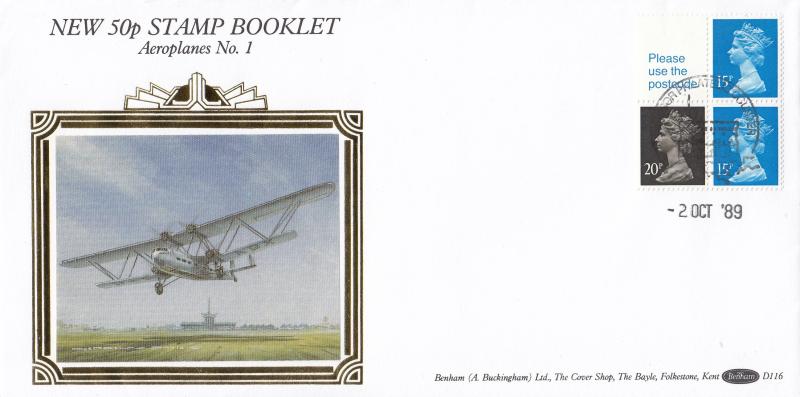 1989 (10) 50p Stamp Booklet - Benham D116 - Windsor Counter H/S