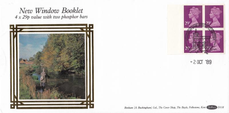 1989 (10) 4 x 29p Booklet - Benham D118 - Windsor Counter H/S