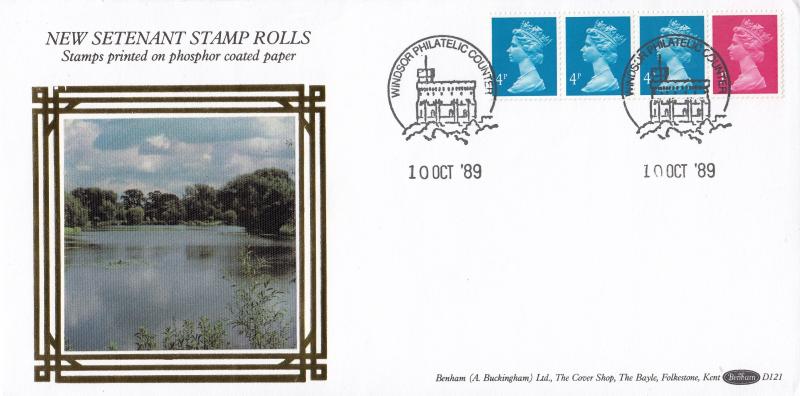 1989 (10) Se-Tenant Stamp Roll - Benham D121 - Windsor Counter H/S