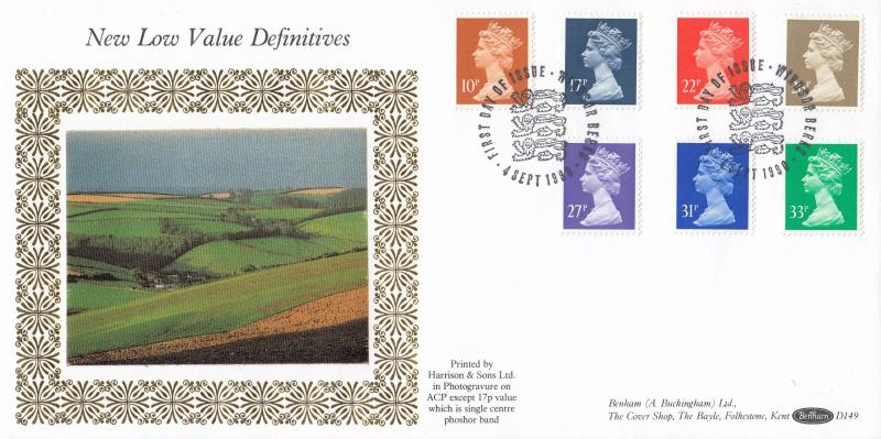 1990 (09) New Low Value Definitives - Benham D149 - Windsor (3 Lions) H/S