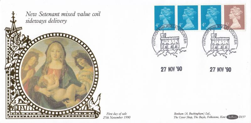 1990 (11) Se-Tenant Multi Value Coil - Benham D157 - Windsor Counter H/S