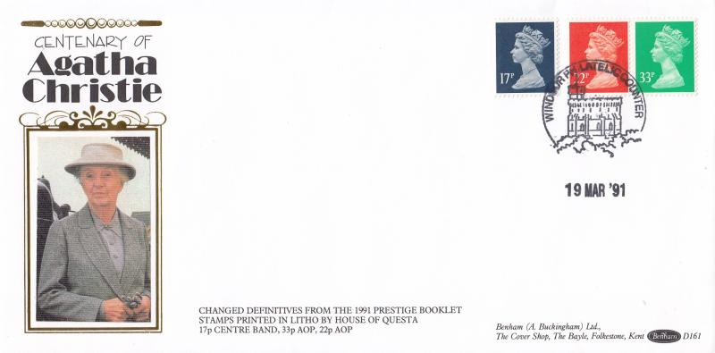1991 (03) Agatha Christie PSB Definitives - Benham D161 - Windsor Counter H/S