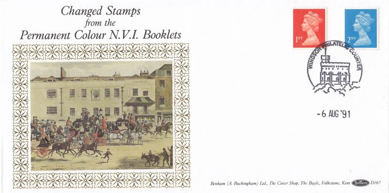 1991 (08) NVI Booklet Stamps - Benham D167 - Windsor Counter H/S