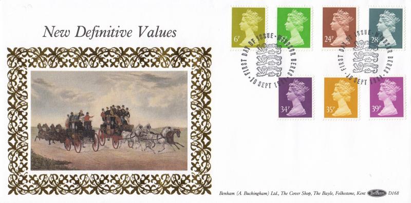1991 (09) New Value Definitives - Benham D168 - Windsor (3 Lions) H/S