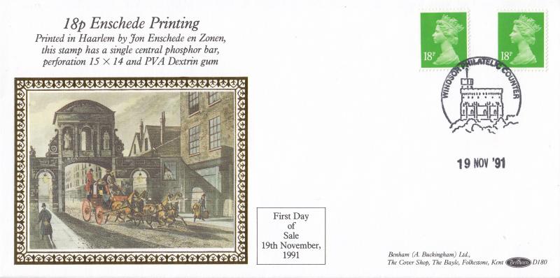 1991 (11) 18p Enschede Printing - Benham D180 - Windsor Counter H/S