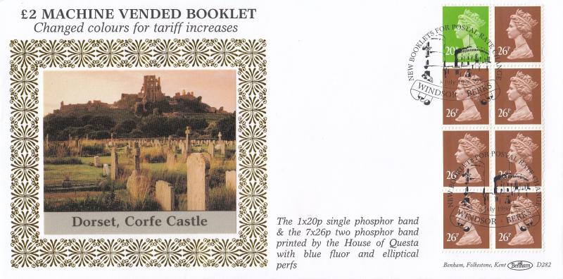 1996 (07) £2 Machine Vended Booklet - Benham D282 - Windsor H/S