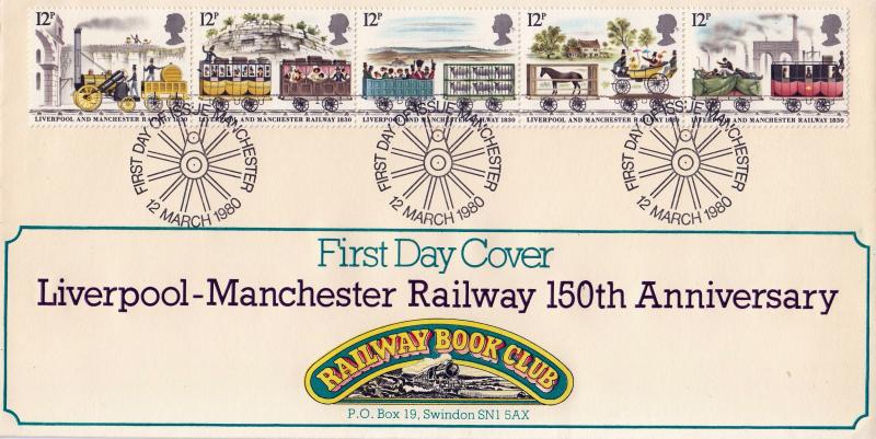 1980 (03) Liverpool & Manchester Railway - Railway Book Club Cover - Manchester Bureau H/S (Brown Envelope)