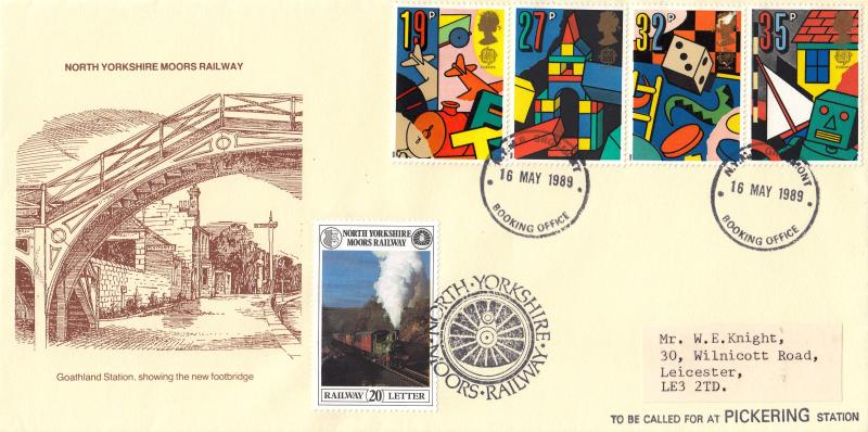 1989 (05) Games & Toys - North Yorkshire Moors Railway Cover - NYMR Grosmont Booking Office Cancel