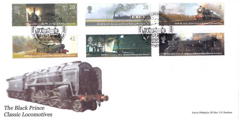 2004 (01) Classic Locomotives (Stamps) - Norvic Philatelics 'Special' - New Street, Birmingham H/S