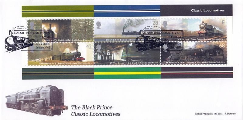 2004 (01) Classic Locomotives (M/S) - Norvic Philatelics 'Special' - Euston Station H/S