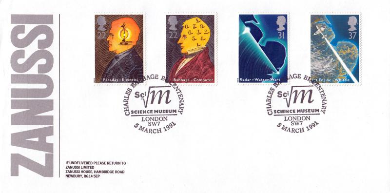 1991 (03) Scientists - Zanussi Ltd Cover - Charles Babbage, Science Museum H/S
