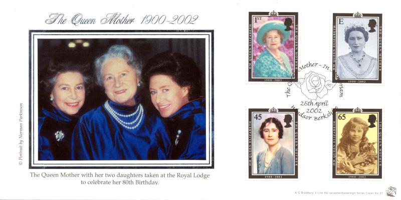 2002 (04) Queen Mother - Bradbury Sovereign 21 Official
