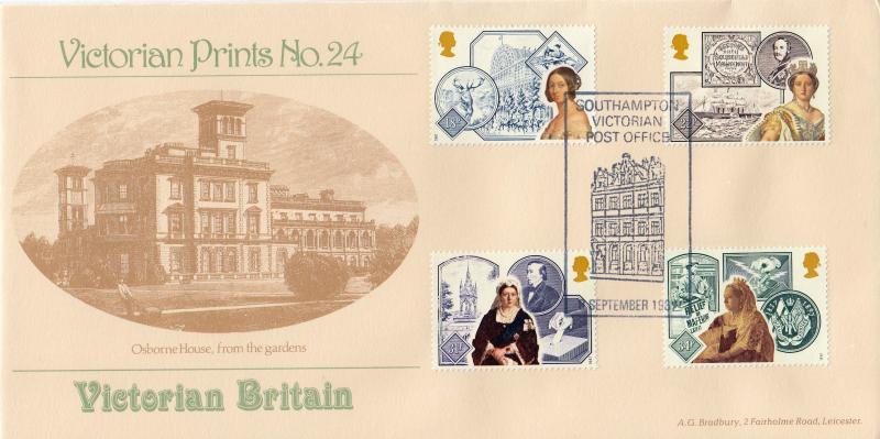 1987 (09) Victorian Britain - Bradbury Victorian Print 24 - Southampton Victorian Post Office H/S