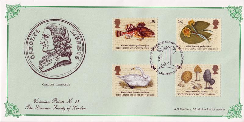 1988 (01) Linnean Society - Bradbury Victorian Print 27 - Burlington House H/S