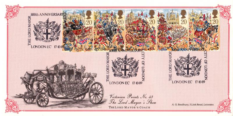 1989 (10) Lord Mayor's Show - Bradbury Victorian Print 43 - City of London, London EC (Square) H/S