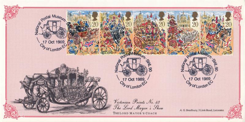 1989 (10) Lord Mayor's Show - Bradbury Victorian Print 43 - National Postal Museum, City of London EC H/S
