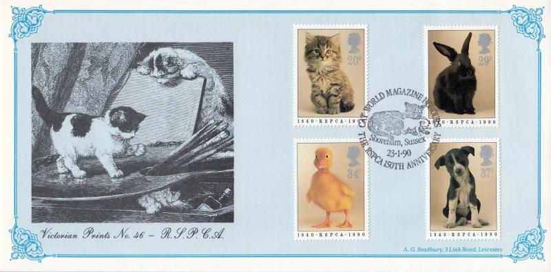 1990 (01) RSPCA - Bradbury Victorian Print 46 - Cat World Magazine, Shoreham H/S