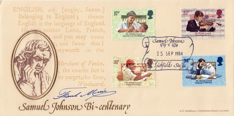 1984 (09) British Council - Bradbury Samuel Johnson Official - Signed by the late Frank Muir