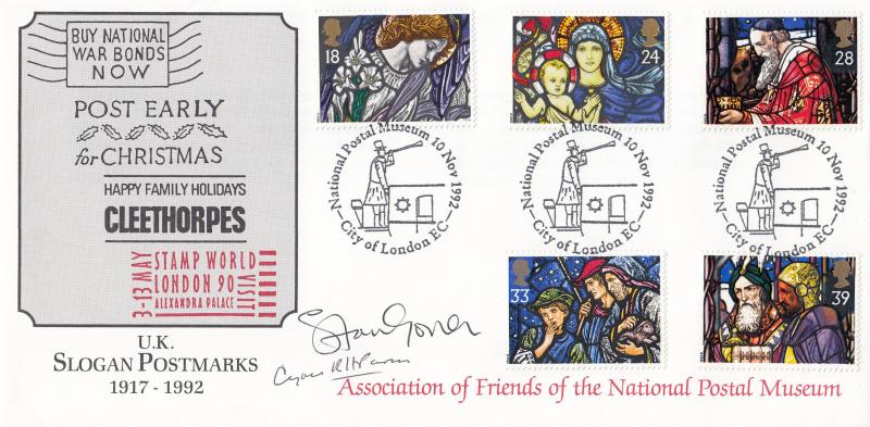 1992 (11) Christmas - Friends of the National Postal Museum Official - Double Signed