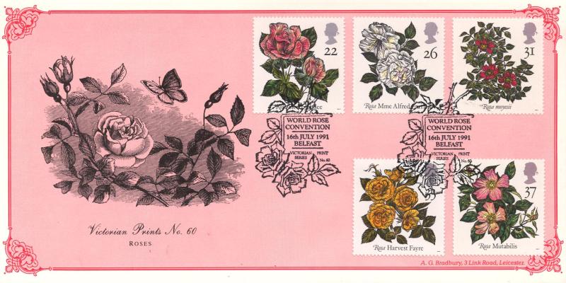 1991 (07) Roses - Bradbury Victorian Print 60 Official